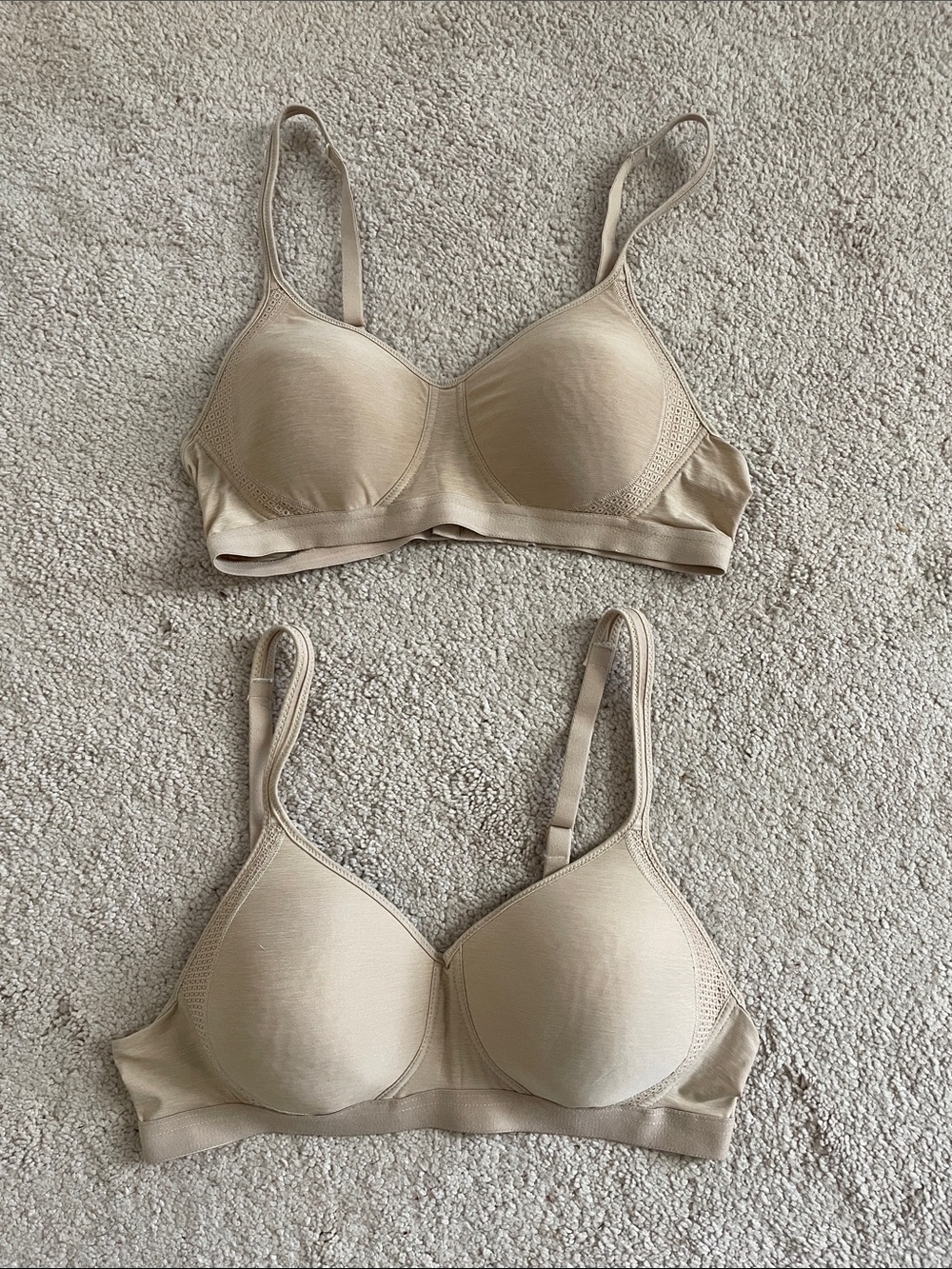 Hanes Wireless T-Shirt Bras - Beige (Set of 2)